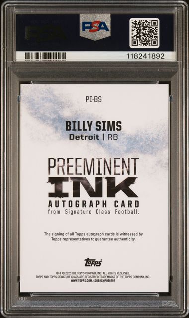 2024 TOPPS SIGNATURE CLASS PREEMINENT INK #PIBS BILLY SIMS