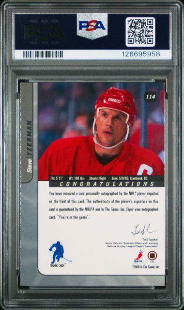 2000 BAP SIGNATURE SERIES AUTOGRAPH #114 STEVE YZERMAN SIG. SERIES AUTOGRAPH