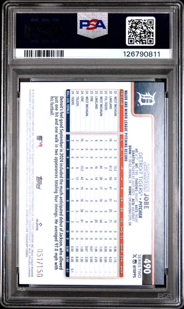 2025 TOPPS #490 JACKSON JOBE BLUE HOLO FOIL