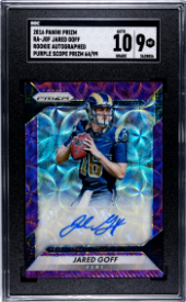2016 Panini Prizm Jared Goff Purple Scope Rookie Auto SGC 9 (Auto 10)