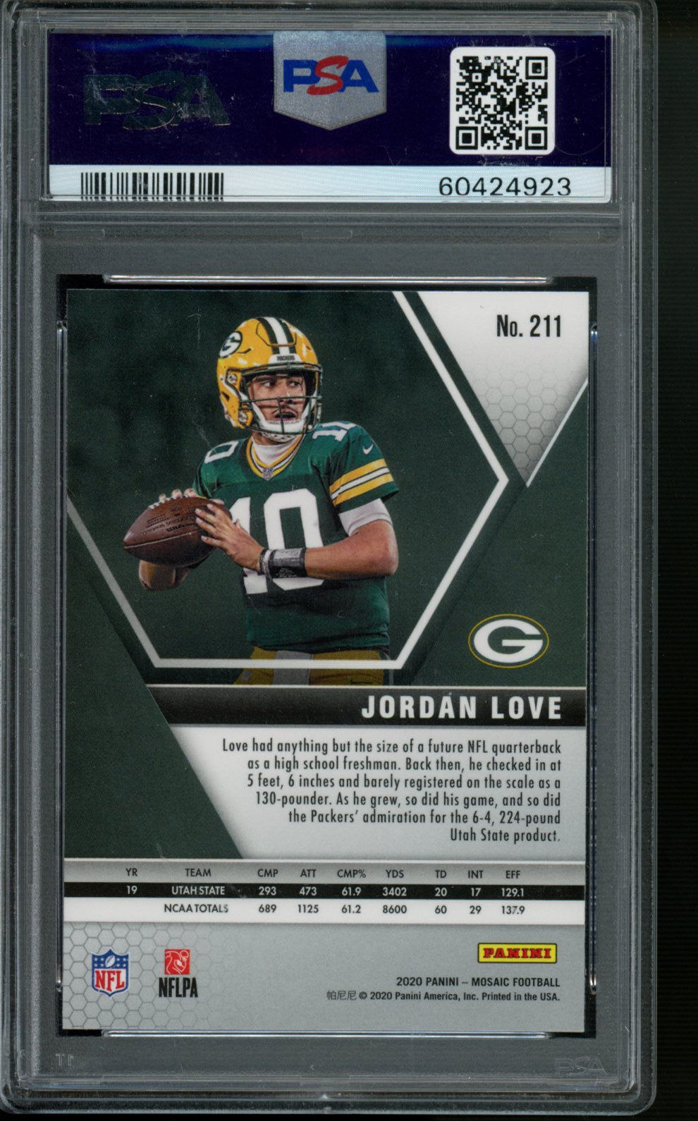 2020 Panini Mosaic #211 Jordan Love PSA 10