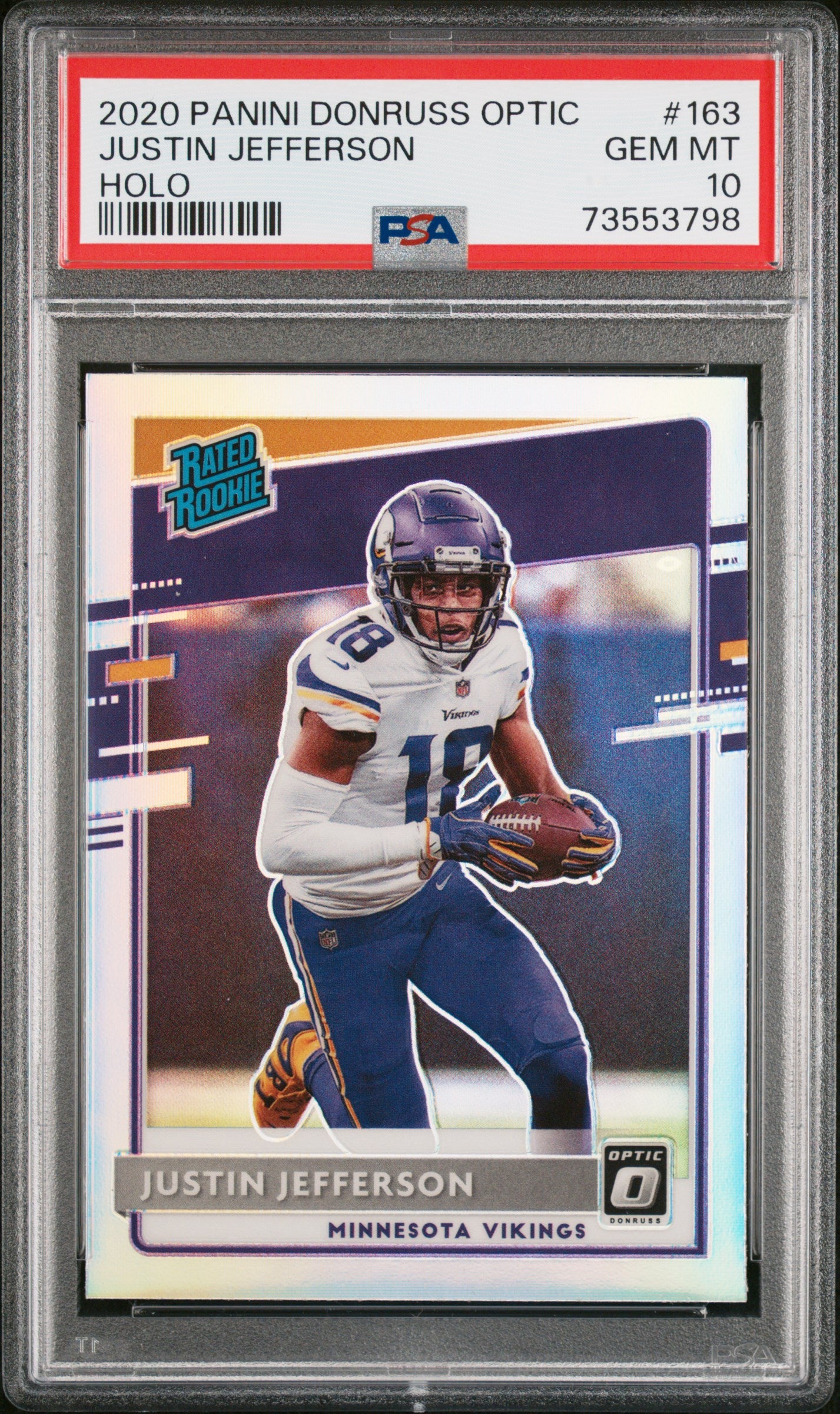 2020 Panini Donruss Optic #163 Justin Jefferson Holo PSA 10