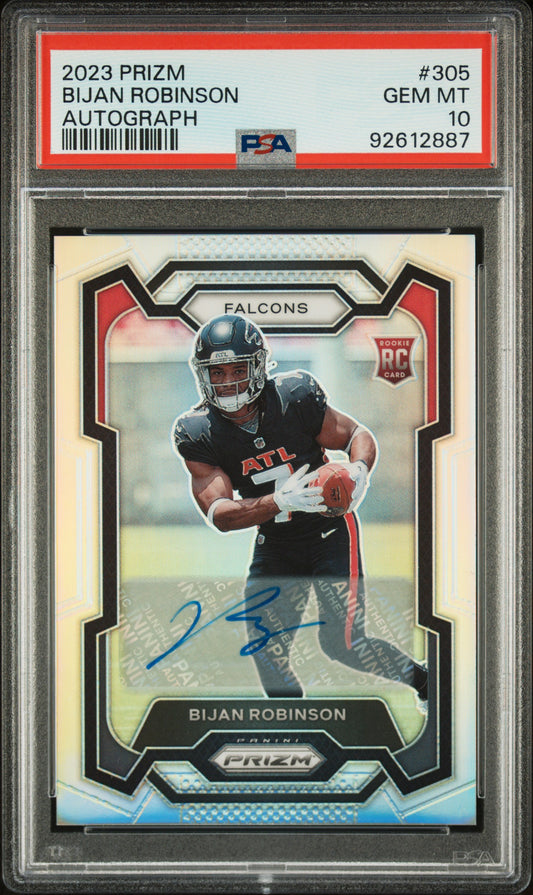 2023 Panini Prizm #305 Bijan Robinson Autograph PSA 10