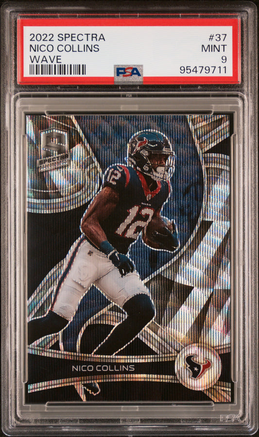 2022 Panini Spectra #37 Nico Collins Wave PSA 9