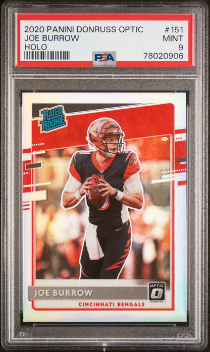 2020 Panini Donruss Optic #151 Joe Burrow Holo PSA 9