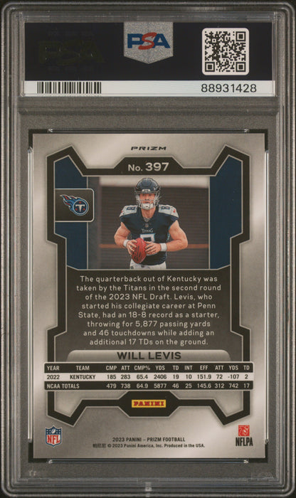 2023 Panini Prizm #397 Will Levis Silver Prizm PSA 9