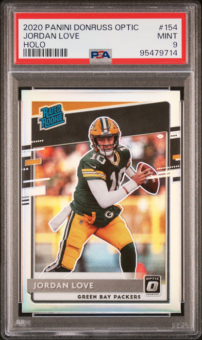 2020 Panini Donruss Optic #154 Jordan Love Holo PSA 9