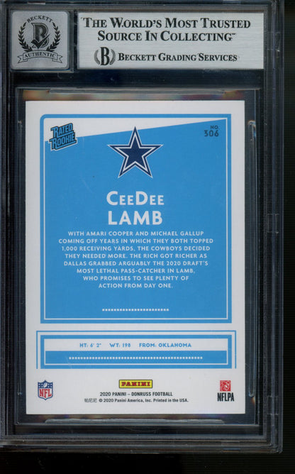 2020 Donruss #306 CeeDee Lamb RR RC BGS 0.0