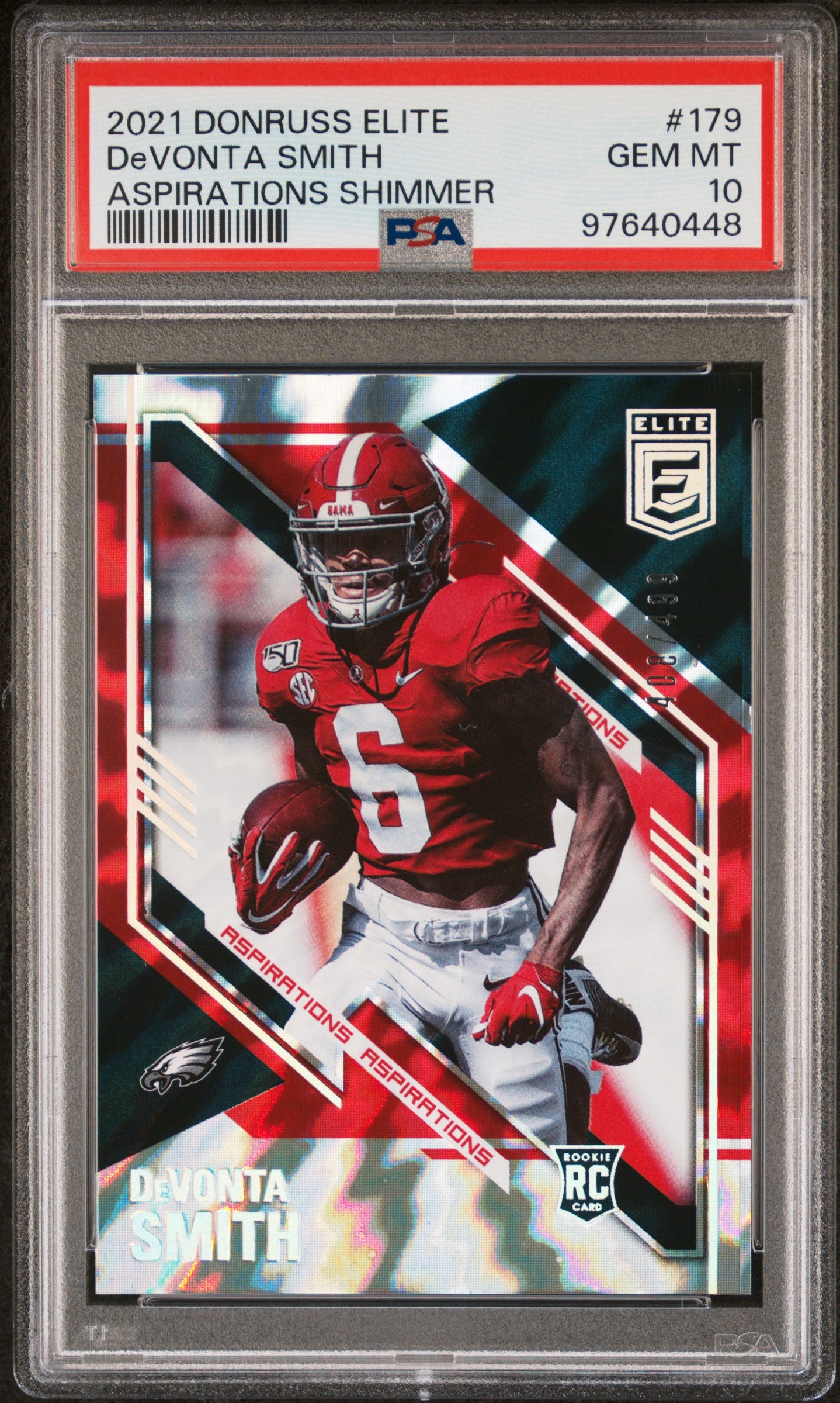 2021 Panini Donruss Elite #179 Devonta Smith Aspirations Shimmer PSA 10