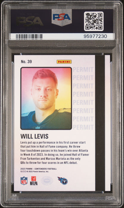 2023 Panini Contenders Permit To Dominate #39 Will Levis PSA 10