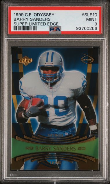 1999 COLLECTOR'S EDGE ODYSSEY SUPER LIMITED EDGE #SLE10 BARRY SANDERS SUPER LIMITED EDGE