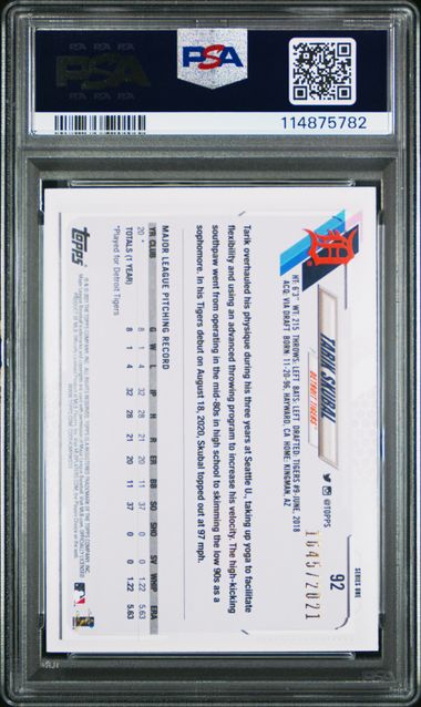 2021 TOPPS #92 TARIK SKUBAL GOLD