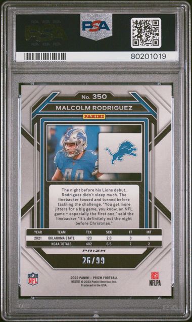 2022 PANINI PRIZM #350 MALCOLM RODRIGUEZ BLUE ICE