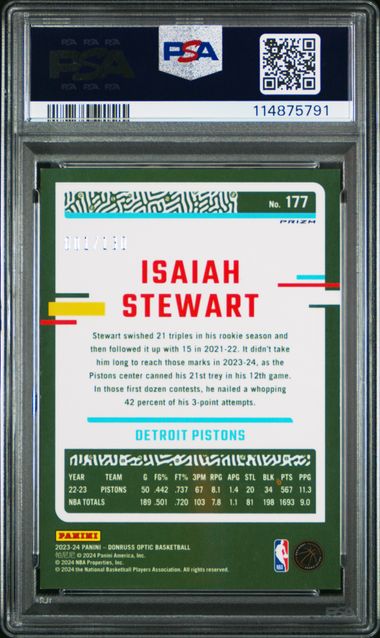 2023 PANINI DONRUSS OPTIC #177 ISAIAH STEWART RED SEISMIC