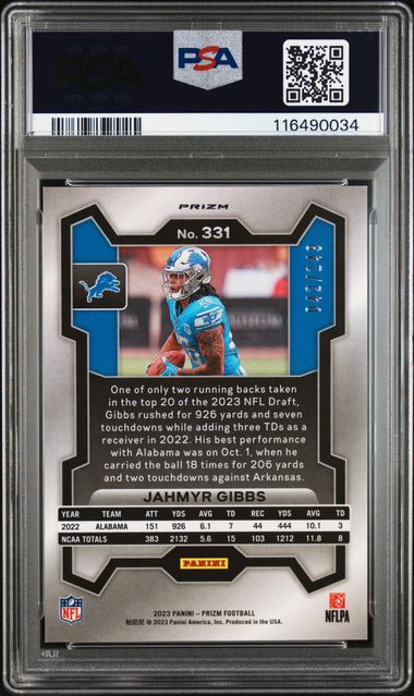 2023 PANINI PRIZM #331 JAHMYR GIBBS RED WAVE