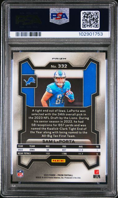 2023 PANINI PRIZM #332 SAM LaPORTA BLACK & WHITE CHECKER
