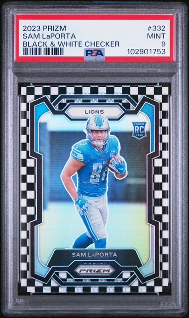 2023 PANINI PRIZM #332 SAM LaPORTA BLACK & WHITE CHECKER