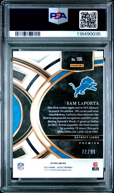 2023 PANINI SELECT #106 SAM LaPORTA LIGHT BLUE PRIZM