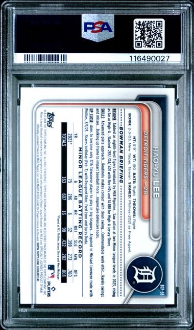 2024 BOWMAN CHROME PROSPECTS #BCP55 HAO-YU LEE CHR PROSPECTS-PRP RAYWAVE