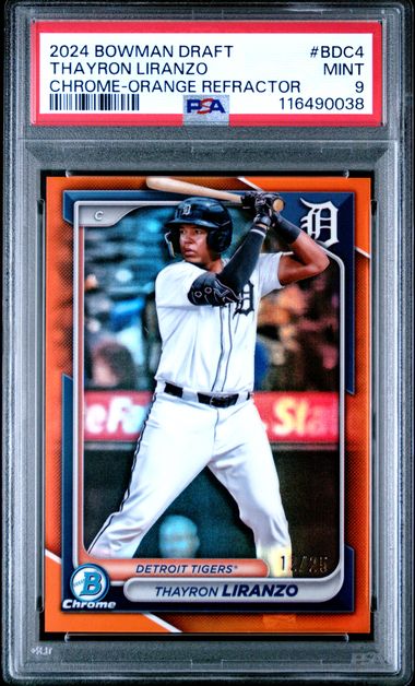 2024 BOWMAN DRAFT #BDC4 THAYRON LIRANZO CHROME-ORANGE REFRACTOR