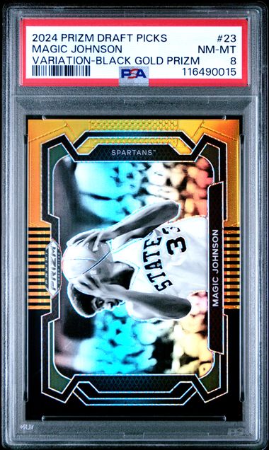 2024 PANINI PRIZM DRAFT PICKS #23 MAGIC JOHNSON VARIATION-BLACK GOLD PRIZM