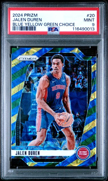2024 PANINI PRIZM #20 JALEN DUREN BLUE YELLOW GREEN CHOICE