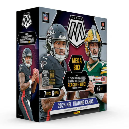 2024 Panini NFL Mosaic Football Trading Card Mega Box (Reactive Blue Parallels)