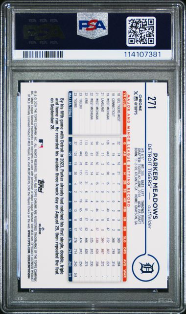 2024 TOPPS CHROME #271 PARKER MEADOWS AQUA RAYWAVE