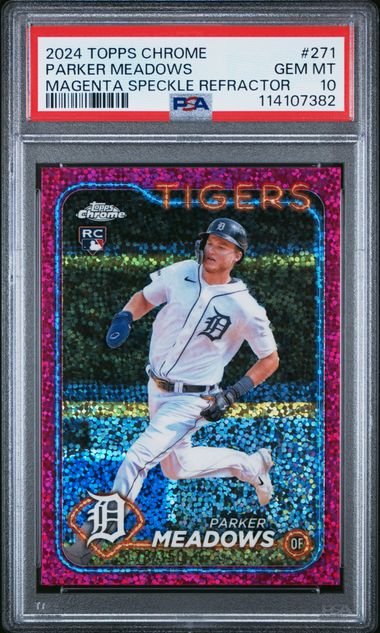 2024 TOPPS CHROME #271 PARKER MEADOWS MAGENTA SPECKLE REFRACTOR