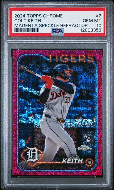 2024 TOPPS CHROME #2 COLT KEITH MAGENTA SPECKLE REFRACTOR