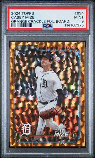 2024 TOPPS #694 CASEY MIZE ORANGE CRACKLE FOIL BOARD