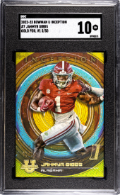 2022-23 Bowman U Inception Jahmyr Gibbs Gold Foil V1 SGC 10