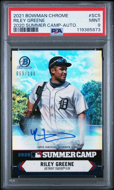 2021 BOWMAN CHROME 2020 SUMMER CAMP #SC5 RILEY GREENE 2020 SUMMER CAMP-AUTO.