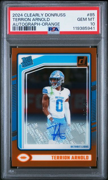 2024 PANINI CLEARLY DONRUSS #85 TERRION ARNOLD AUTOGRAPH-ORANGE