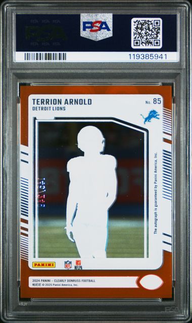 2024 PANINI CLEARLY DONRUSS #85 TERRION ARNOLD AUTOGRAPH-ORANGE