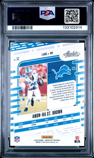 2024 PANINI ABSOLUTE #33 AMON-RA ST. BROWN GOLD STARS