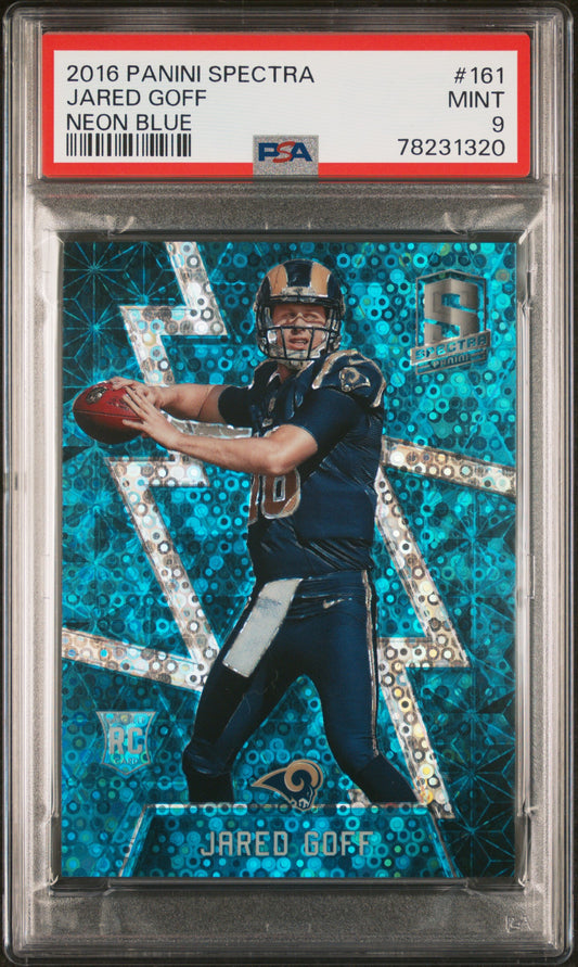 2016 Panini Spectra #161 Jared Goff Neon Blue PSA 9