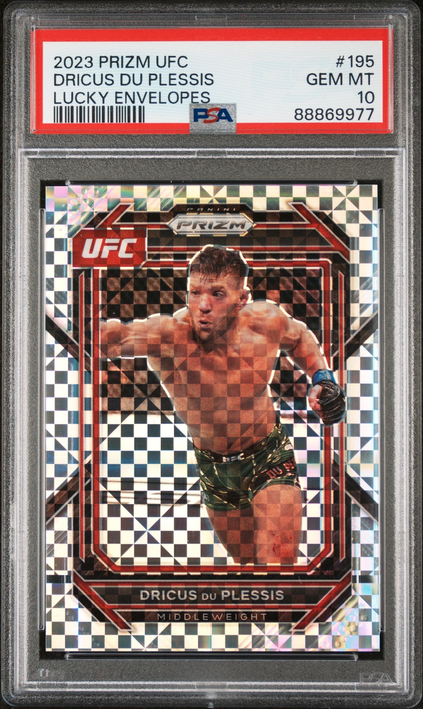 2023 Panini Prizm Ufc #195 Dricus Du Plessis Lucky Envelopes PSA 10