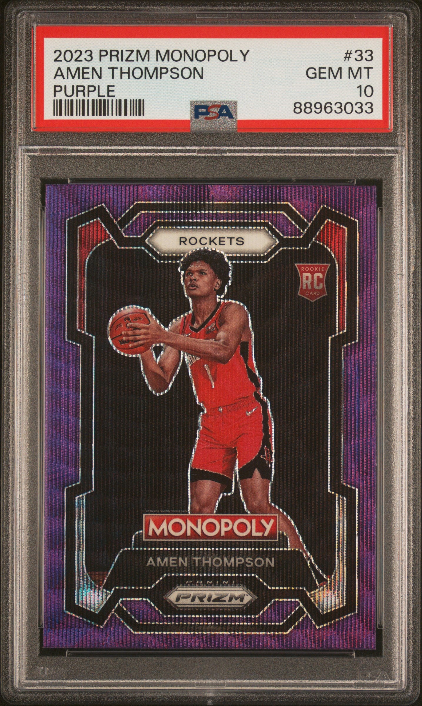 2023 Panini Prizm Monopoly #33 Amen Thompson Purple PSA 10