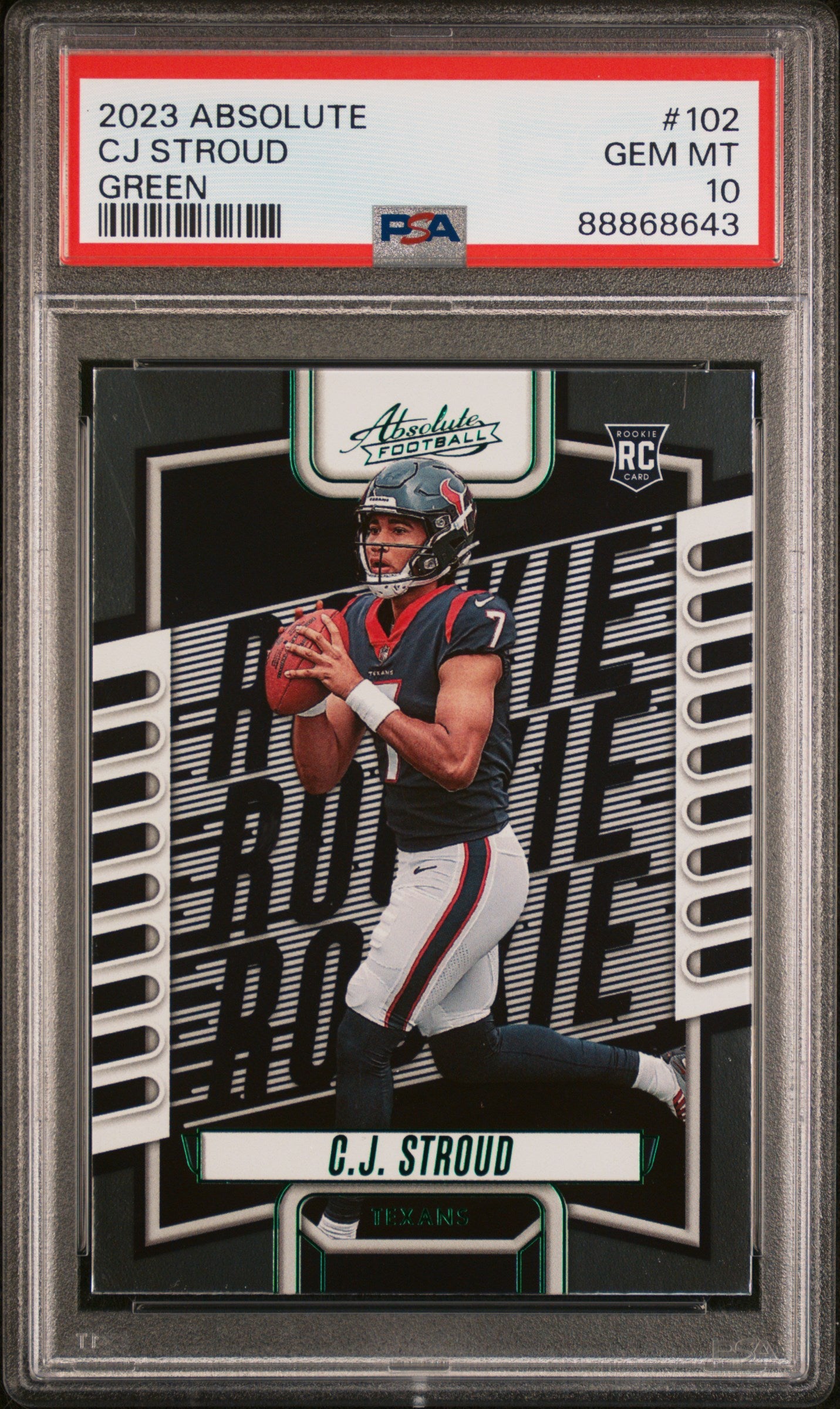 2023 Panini Absolute #102 Cj Stroud Green PSA 10