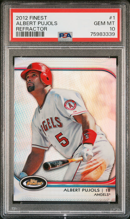 2012 Finest #1 Albert Pujols Refractor PSA 10