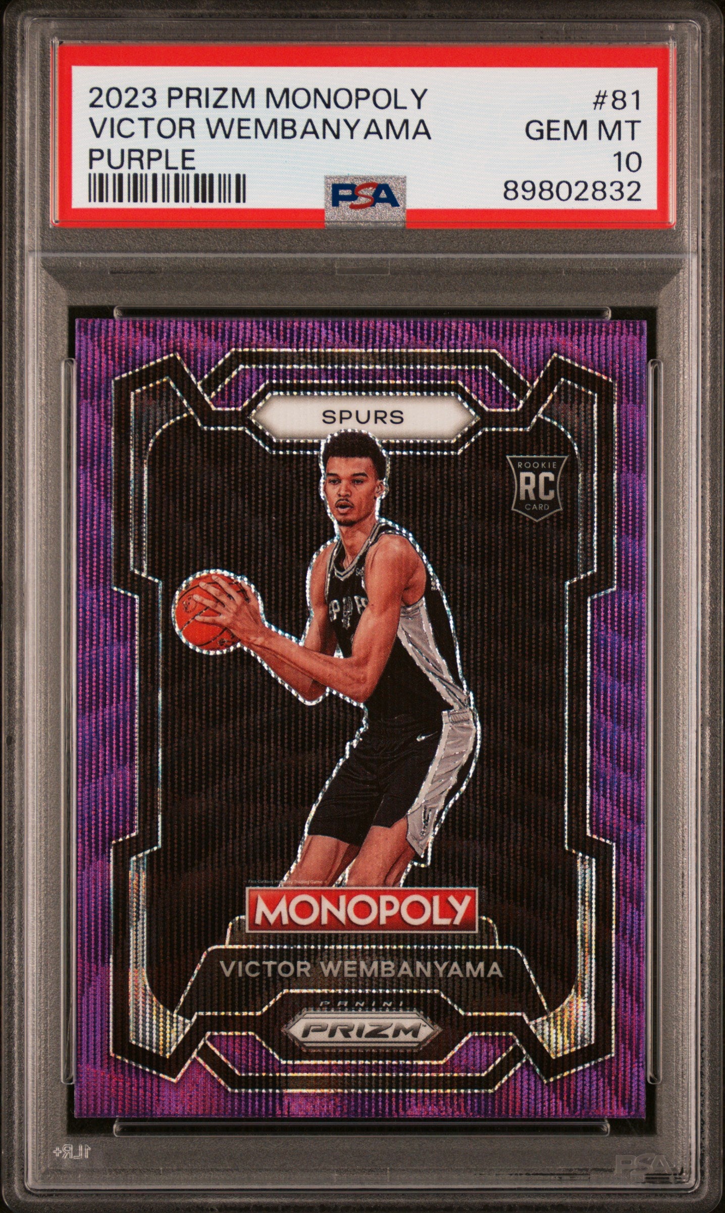 2023 Panini Prizm Monopoly  Victor Wembanyama Purple PSA 10