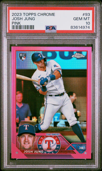 2023 Topps Chrome #93 Josh Jung Pink PSA 10