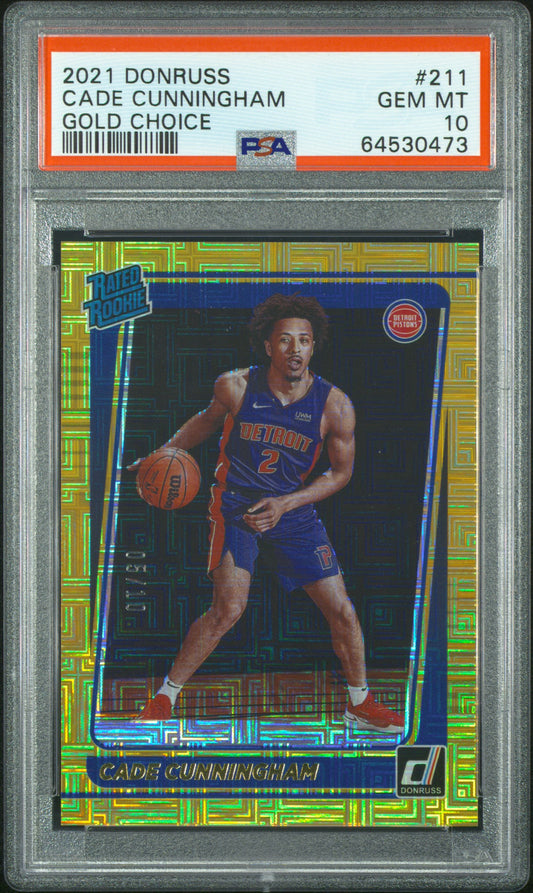 2021 Panini Donruss #211 Cade Cunningham Gold Choice PSA 10