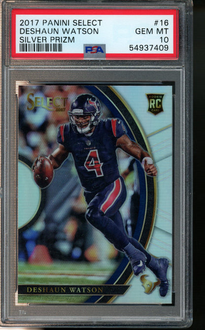 2017 Panini Select #16 Deshaun Watson Silver Prizm PSA 10