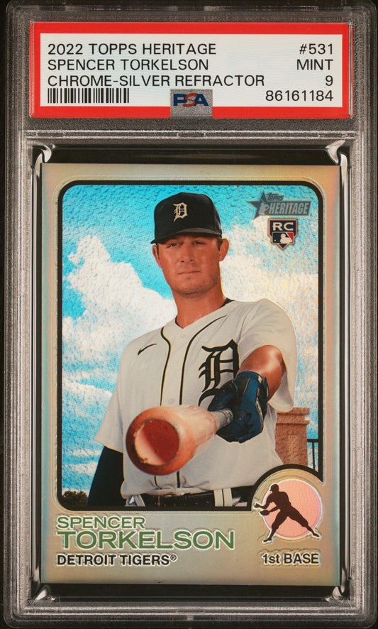 2022 Topps Heritage #531 Spencer Torkelson Chrome-Silver Refractor PSA 9