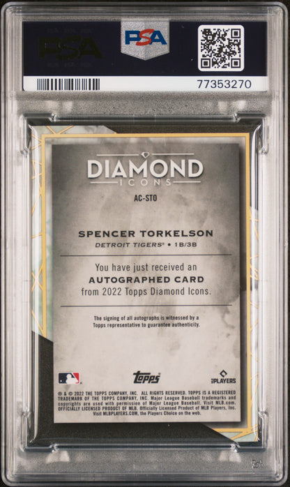 2022 Topps Diamond Icons Autographs #ACSTO Spencer Torkelson Autographs PSA 9