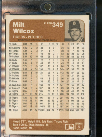 1983 Fleer Milt Wilcox