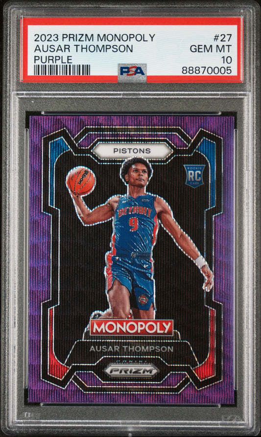 2023 Panini Prizm Monopoly #27 Ausar Thompson Purple PSA 10