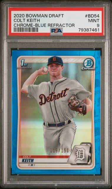 2020 BOWMAN DRAFT #BD54 COLT KEITH CHROME-BLUE REFRACTOR